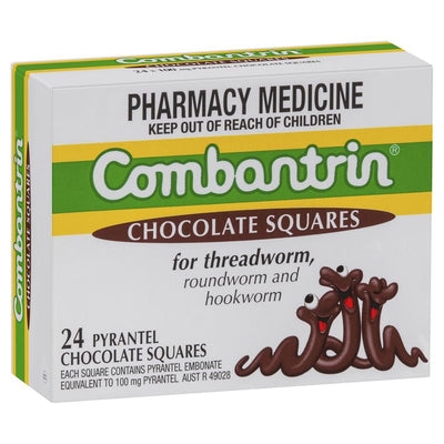 Combantrin Chocolate Squares — Worming Treatment, 24 Squares