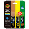 Sun Zapper Zinc Stick 3-Pack SPF 50+ – Light Skin Tone, Green & Yellow
