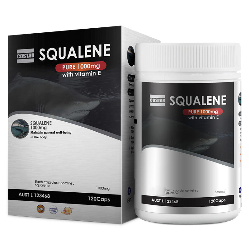 Costar Squalene Pure 1000mg With Vitamin E - 120 Capsules