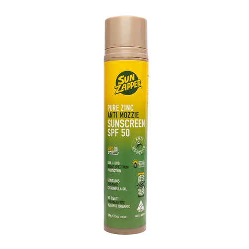 Sun Zapper Mosquito Repellent Sunscreen SPF 50 – DEET-Free, Citronella, Reef Safe, Tinted