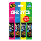Sun Zapper Zinc Stick Rainbow 4-Pack SPF 50+ – Pink, Blue, Yellow & Green thumbnail 1